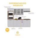 Ver imagem 4 de Armário de Cozinha Modulada Completa Fidelitá Nara 100% MDF 5 Peças 270cm 14 Portas 2 Gavetas com