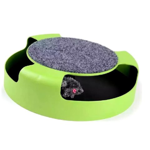 Brinquedo Gato Interativo Caça Rato Giratório com Arranhador