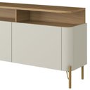 Ver imagem 7 de Rack para Sala de Estar Tv 75 Pol 4 Portas 220cm Pés Dourado Clio I03 Louro Luna - Lyam