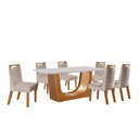 Ver imagem 2 de Conjunto de Jantar Mesa Maceió Tampo Mdf e Vidro com 6 Cadeiras Atena Yescasa