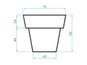 Ver imagem 2 de Vaso Planta 70x80 Ibiza Polietileno - ROSA 022
