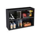 Ver imagem 2 de Armário Multiuso P/área Serviço Aéreo Multibox Aço 2 Portas C/ Chave 80cm Preto/cinza - Telasul