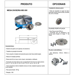 Mesa Divisora Md-300 + Tambor + Flange + Placa Universal - 4
