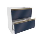 Ver imagem 3 de Balcão 2 Gavetas Kappesberg Celeste 100% Mdf Branco/azul Profundo 80cm