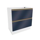 Ver imagem 1 de Balcão 2 Gavetas Kappesberg Celeste 100% Mdf Branco/azul Profundo 80cm