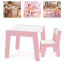 Ver imagem 7 de Conjunto Mesa Infantil Cadeira Madeira Kit Mesinha Rosa Poltrona MDF Crianca Escolar Cadeirinha Mult