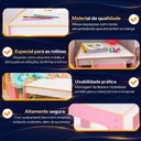Ver imagem 3 de Conjunto Mesa Infantil Cadeira Madeira Kit Mesinha Rosa Poltrona MDF Crianca Escolar Cadeirinha Mult