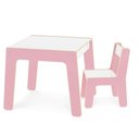 Ver imagem 1 de Conjunto Mesa Infantil Cadeira Madeira Kit Mesinha Rosa Poltrona MDF Crianca Escolar Cadeirinha Mult