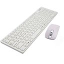Ver imagem 1 de Kit Teclado E Mouse Sem Fio Slim Wireless Alcance Branco
