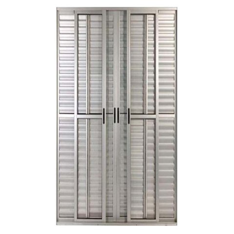 Porta Balcão de Correr com Veneziana de Alumínio Brilhante 6 Folhas Cmc Classic - 2.10(A)X1.50(L)
