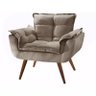 Poltrona Decorativa Para Sala Opala Pés Palito Suede Capuccino FR Poltronas - 1