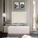 Ver imagem 4 de Cabeceira de Cama Box Solteiro 90 Cm Baronesa - Veludo Bege Claro