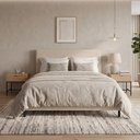 Ver imagem 5 de Cama de Casal One com Cabeceira Estofada Bege em Madeira de Eucalipto Bege