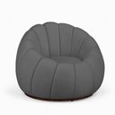Ver imagem 4 de Poltrona Decorativa Orgânica Fixa com Puff Nuvem Boucle Aconchegante Cinza Loja Sheep