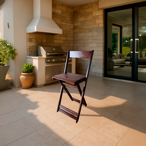 Banqueta Alta para Bar em Madeira Dobrável para Bistrô: Imbuia