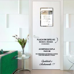 Placa Sinalização Horário De Funcionamento Em Espelho Jateado Modelo SI8DE - 2