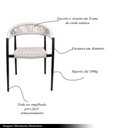 Ver imagem 3 de Kit 3 Cadeiras Área Externa de Alumínio Carmy com Corda Naútica Preto/amêndoa G56 - Gran Belo