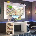 Ver imagem 1 de Mesa para Computador Gamer Madesa 9409 e Painel para Tv até 65 Polegadas - Branco