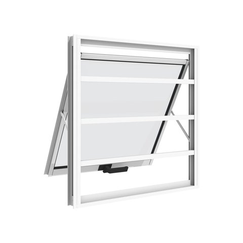 Janela Maxim-Ar com Grade 100CMX60CM em Alumínio Branco com Vidro – Vitrolar