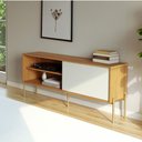 Ver imagem 2 de Rack para Sala de Estar Tv 50 Pol 144cm Industrial Nagi D03 Freijó Off White - Lyam Decor