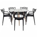 Ver imagem 2 de Conjunto Mesa Eames Vidro 110cm + 5 Cadeiras Allegra - Seat&Co