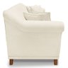 Kit 2 Poltronas e Sofá Living 2 Lugares 1,80m Vênus Linho Natural Pés Castanho - Pallazio - 5
