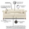 Kit 2 Poltronas e Sofá Living 2 Lugares 1,80m Vênus Linho Natural Pés Castanho - Pallazio - 6