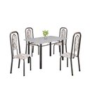 Ver imagem 2 de Conjunto de Mesa Tubular 120cm x 75cm Tampo Granito Ocre com 4 Cadeiras Lara Prata/Arabesco/Mart