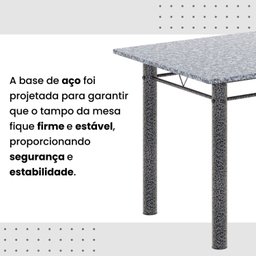 Conjunto de Mesa Tubular 120cm X 75cm Tampo Granito Ocre com 4 Cadeiras Lara - 9