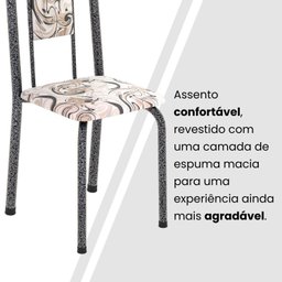 Conjunto de Mesa Tubular 120cm X 75cm Tampo Granito Ocre com 4 Cadeiras Lara - 6