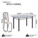 Ver imagem 3 de Conjunto de Mesa Tubular 120cm x 75cm Tampo Granito Ocre com 4 Cadeiras Lara Prata/Arabesco/Mart
