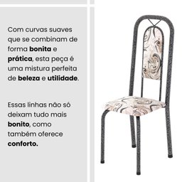 Conjunto de Mesa Tubular 120cm X 75cm Tampo Granito Ocre com 4 Cadeiras Lara - 7