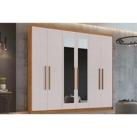 Guarda Roupa 6 Portas 2 Esp 5 Gav Áries Lopas Amêndoa