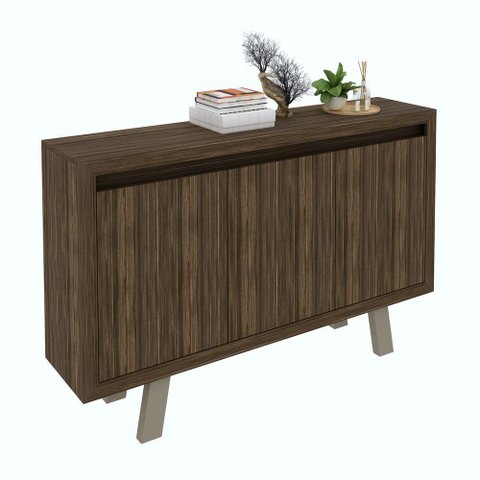 Balcão Escritório com 3 portas Multimóveis VCR25028 Nogal/Fendi