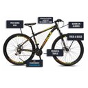 Ver imagem 5 de Bicicleta Aro 29 Colli Cazelle Turim 21m Aluminio Quadro 17 Preto/adesivo Amarelo/laranja
