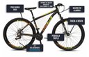 Ver imagem 5 de Bicicleta Aro 29 Colli Cazelle Turim 21m Aluminio Quadro 17 Preto/adesivo Amarelo/laranja