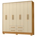 Ver imagem 1 de Guarda Roupa Casal Paraty 8 Portas 4 Gavetas Carvalho Americano Off White - Incorplac