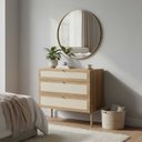 Ver imagem 1 de Cômoda 3 Gavetas Palhinha Pé Madeira 27934 Oslo Artesano - Hanover/pé Roble