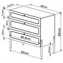 Ver imagem 4 de Cômoda 3 Gavetas Palhinha Pé Madeira 27934 Oslo Artesano - Hanover/pé Roble