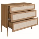 Ver imagem 3 de Cômoda 3 Gavetas Palhinha Pé Madeira 27934 Oslo Artesano - Hanover/pé Roble