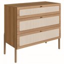 Ver imagem 2 de Cômoda 3 Gavetas Palhinha Pé Madeira 27934 Oslo Artesano - Hanover/pé Roble