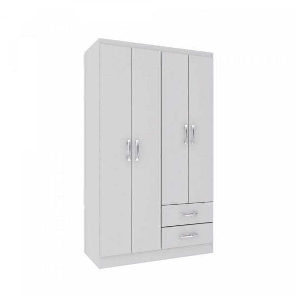 Guarda-Roupa Branco Flex 4 Portas e 2 Gavetas - Treviso Doripel - 2