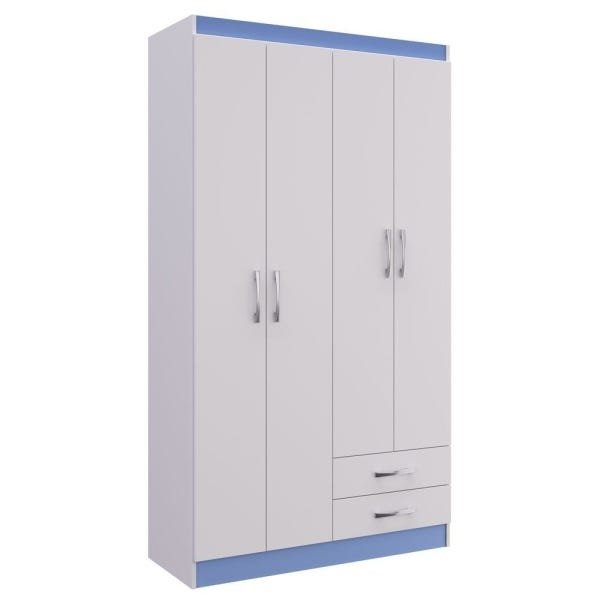 Guarda-Roupa Branco Flex 4 Portas e 2 Gavetas - Treviso Doripel - 1