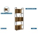 Ver imagem 2 de Estante Livreiro Solteiro Industrial Li014 C/ 6 Nichos 72cm Canela/preto - Kappesberg