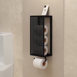 Porta Papel Higiênico de Parede em Aço Estilo Industrial - 1