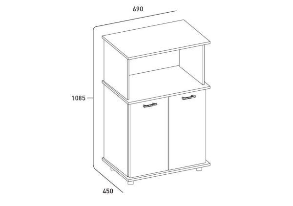 Balcão para Micro-ondas e Forno Isis - Branco/preto - 3