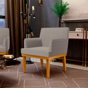 Ver imagem 2 de Kit 3 Poltronas Decorativas Para Sala De Estar E Recepção Beatriz W01 Bouclê Bege - Lyam Decor