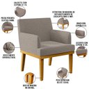 Ver imagem 4 de Kit 3 Poltronas Decorativas Para Sala De Estar E Recepção Beatriz W01 Bouclê Bege - Lyam Decor