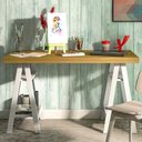 Ver imagem 2 de Mesa Escrivaninha 135cm Pés Cavalete Darte A06 Olmo/branco - Mpozenato