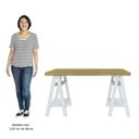 Ver imagem 5 de Mesa Escrivaninha 135cm Pés Cavalete Darte A06 Olmo/branco - Mpozenato